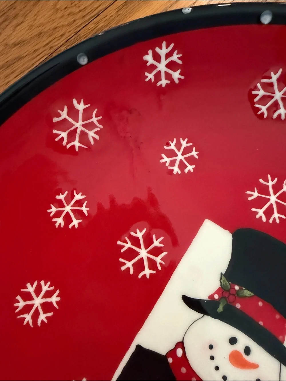 Lincolnshire Snow-Flakes Tuxedo Snowman Ceramic Bowl
